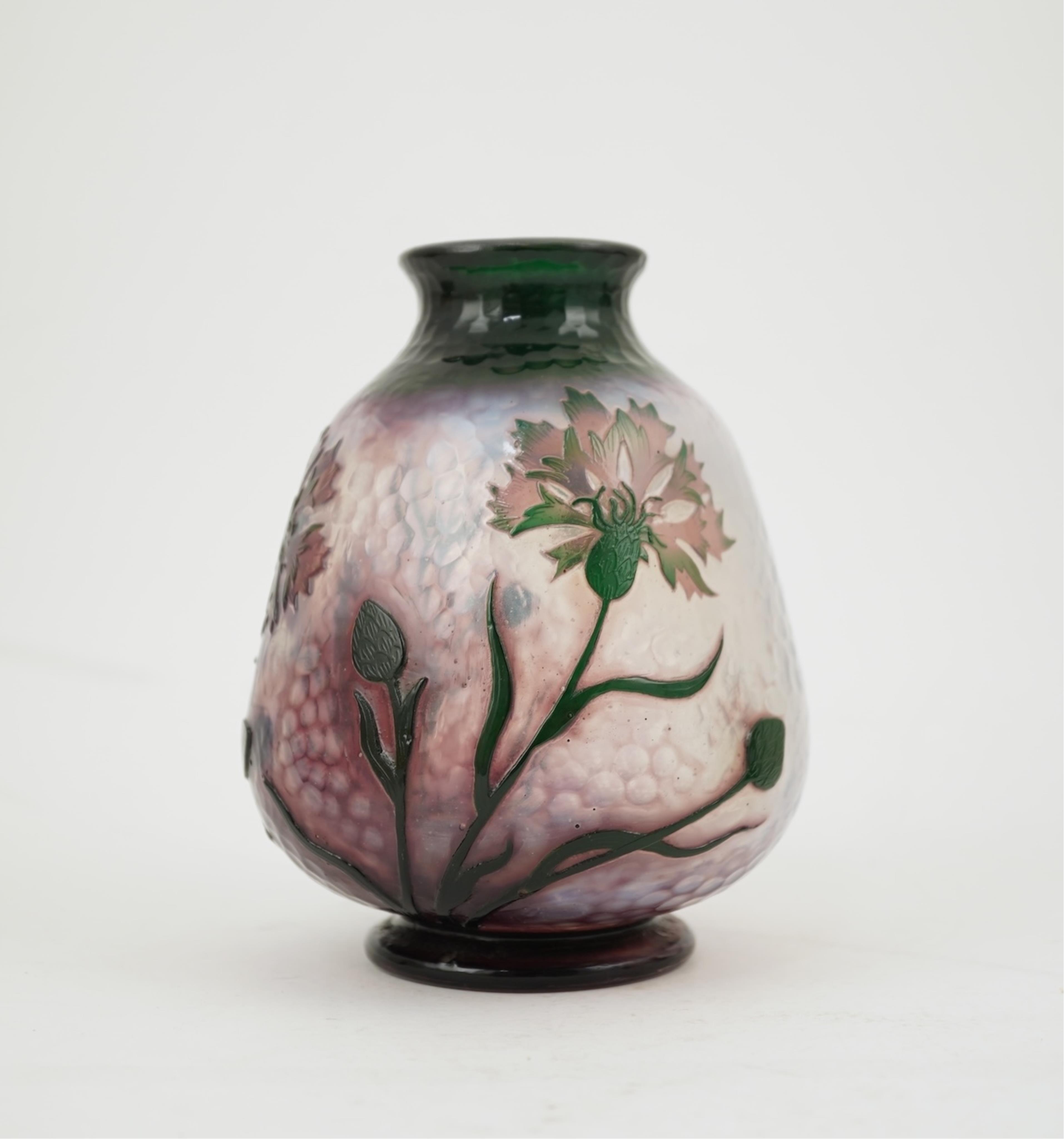 A small Daum Freres cameo glass vase